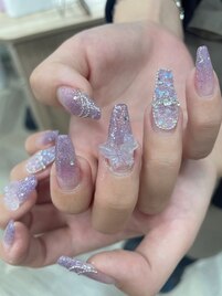 パープルラメグラデーション