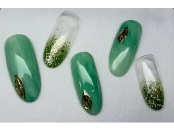 #305 【グリーン×ラメ】