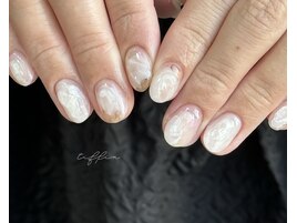 ～ホワイトもやもやネイル～