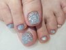 Foot【丁寧なケア&オフ込】時間制つけ放題1.5h★シンプル~親指アート