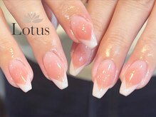 ロータス ネイルアンドアイラッシュ(Lotus)/チークネイルにクロスフレンチ