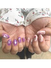 ポノ(PONO)/左右バラバラフラワーネイル♪