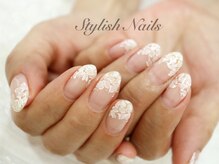 スタイリッシュネイルズ(Stylish Nails)/フラワーレースフレンチネイル