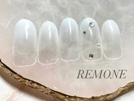 白グラデ×クリスタル