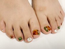 ミナネイル(mina-nail)/フットネイルもべっ甲デザイン