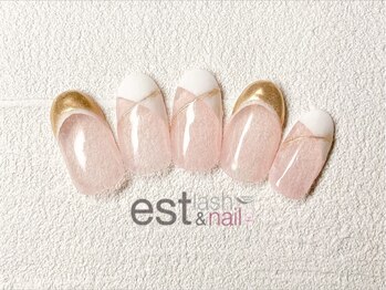エストラッシュアンドネイル 銀座店(est lash&nail)/斜めフレンチネイル