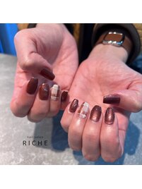 チェック&マグネットネイル