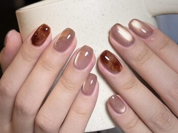 Best Nail 銀座店【ワンホンネイル・スカルプ・パラジェル・上品ジェルネイル】/マグネットべっ甲ネイル