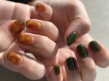 アイミーモア 国立店(aimer more)/ちぐはぐ×べっ甲ネイル