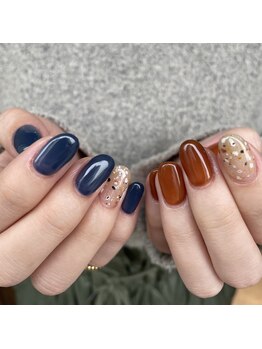 リノ 大阪本町店(lino)/ちぐはぐワンカラーネイル