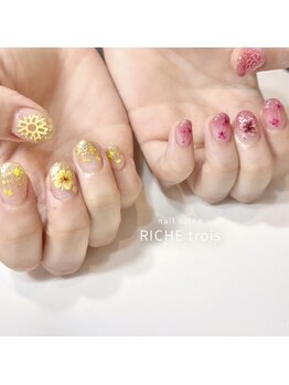 リッシュ トロワ(RICHE trois)/さりげなく春推しネイル！