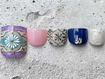 フリークネイル(FREAK Nail)/手書きモロッコFOOT ¥13500