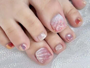 ジョアアンジェ 福島店(joieange)の写真/トレンドから王道デザインまでお任せ下さい★フットネイルで足元もオシャレに◎カラー,パーツも種類豊富!