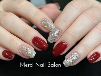 メルシー(Merci)/ワンカラー+ ホログラムネイル