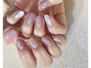 キキネイル たまプラーザ店(kikinail)の写真/オフィスネイルにおすすめ◎【シンプル上品ネイル】ワンカラーでもミラーやマグネットで華やかな指先に♪