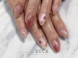 W-240 大人可愛い薔薇ネイル