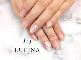 W-647 大人可愛い押し花ネイル