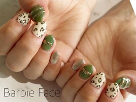 レオパードパウダーネイル