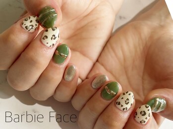 バービーフェイス 恵比寿(Barbie Face)/レオパードパウダーネイル