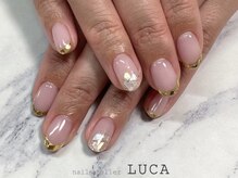 ネイルアトリエルカ(nail atelier LUCA)/W-74 大人ガラスフレンチネイル