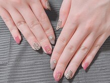 ミナネイル(mina-nail)/レオパード×大人ピンクデザイン