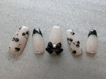 ネイリシャス(NAILICIOUS)/ブラックフレンチ×チェリー