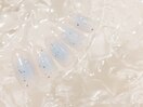 繊細ラメ　チークぷっくりネイル