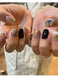 ネイビー×ゴールド