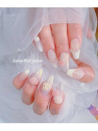 チップ長さだしレースネイル