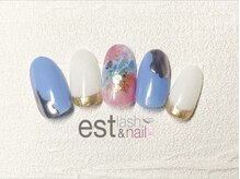 エストラッシュアンドネイル 銀座店(est lash&nail)/ブルーミラーネイル