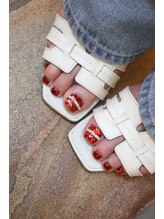ネイルルーム アイボリー(nail room ivory)/フットネイル赤！
