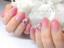 桃色カラグラ×ビジューストーン