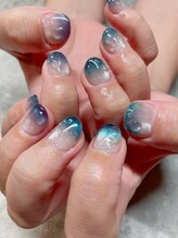 水中　水滴　gradation