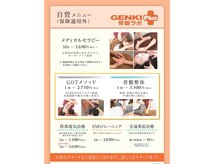 げんき堂整骨院 ゲンキプラス コム・ファースト足利(GENKI Plus)の雰囲気（メニュー表）