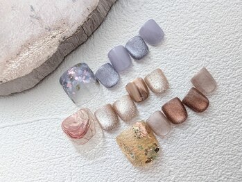 シキ 湘南台店(shiki)の写真/FOOT☆新規オフ無料５８００円～！大人かわいいニュアンスネイルで早めのサンダルに◎[湘南台]