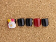 ネイルサロン ブランロール 白金店(Nail Salon Blanl'or)/FOOT ブラック×レッド