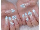 水色フレンチネイル