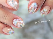 ネイルプランニング(Nail-Planning)/涼しいフラワーネイル
