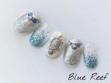 ネイルアンドまつげエクステ ブルーリーフ 四谷三丁目店(Blue Reef)/ラメグラデーションサマーネイル