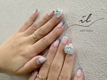 イル 神戸店/フレンチ×チェックネイル
