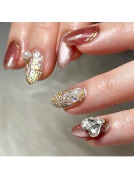 マグネット×ハートビジュー