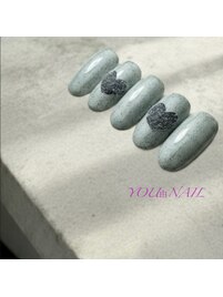 砂ジェル×ファーの大人ハート