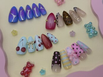 nail salon amoi 押上【アモワ】　海外ネイル/フィルイン【07/01OPEN（予定）】の写真/ブライダル・ライブ・推し活にも◎手描きアートや長さだしで特別な日を彩る華やかネイルで気分もUP♪