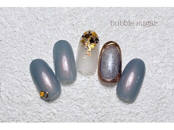 バブル シュガー バイ ネイルクローネ(bubble sugar by.nail crone)/囲みミラーネイル