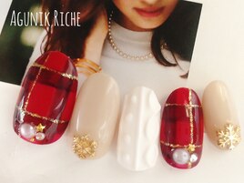 【チェック柄ネイル】