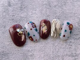 和風お正月成人式ネイル