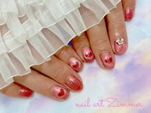 ネイルアート ジマー/6本ハートマグネット＋パーツ