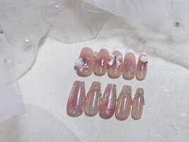 桜ネイル　チークネイル　春