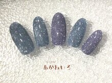 ネイルサロン あかねいろ/夏フラッシュネイル　ブルー　