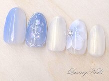 ラグジュアリーネイルズ タカダノババ(Luxury Nails Takadanobaba)/上品*手書きフラワー